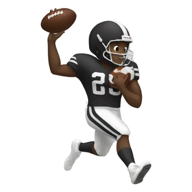 black football player scoring touchdown sticker