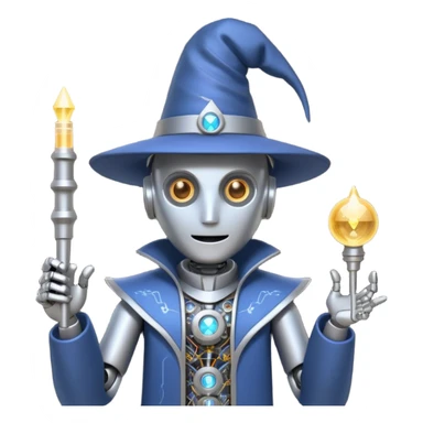 un mago robot programador sticker