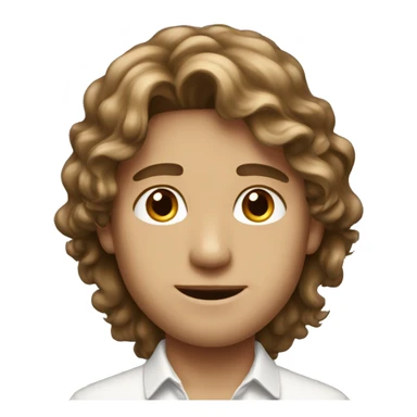 Rich boy with long brown hair sticker