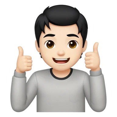 make a 6 cute emotes, a cute chibi guy with black hair and kinda shy ( it includes laughing, angry, shy, GG, hello, sticker