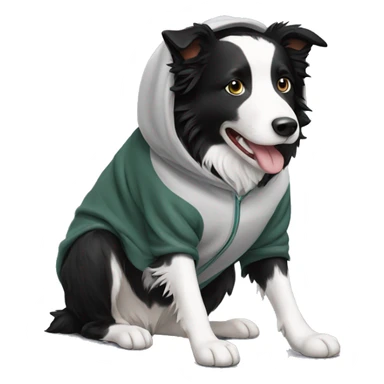 Border Collie with hoodie sticker