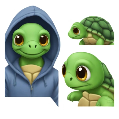 Turtle wearing a hoodie sticker