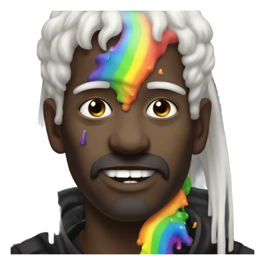 rainbow vomit gothic man sticker