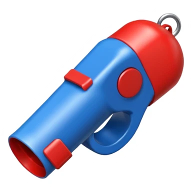 whistle in blue (#00A3E0) and red (#F9423A)  sticker