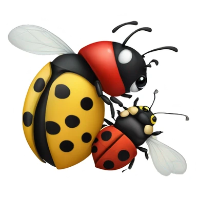 ladybug and bumblebee hugging sticker