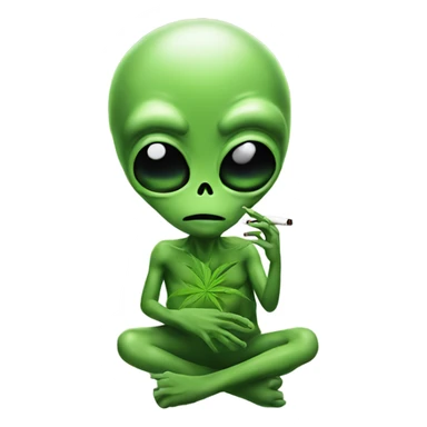 Alien smoking weed sticker