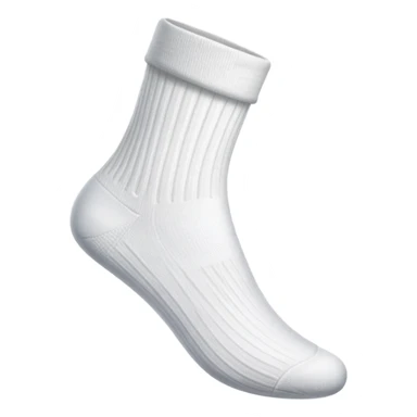 white sock from the bottom view showing the sole sticker