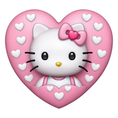 hello kitty in hearts  sticker