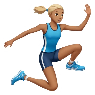 athlete knee in air jumping sticker