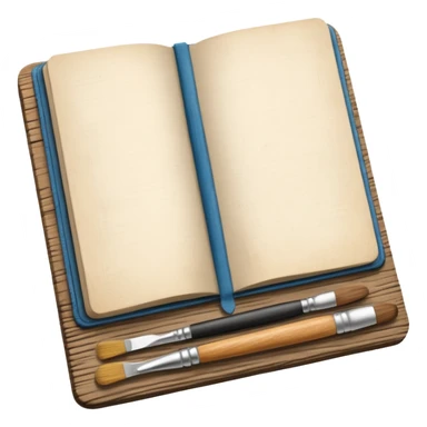 Sketchbook with brushes sticker