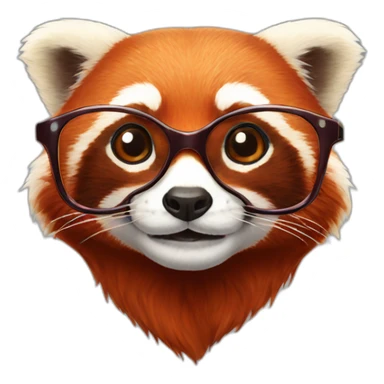 Red panda with spectacles sticker