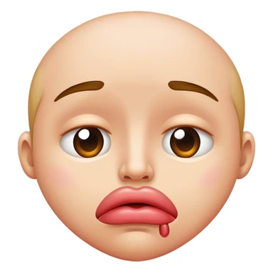 Sad lower lip emoji sticker