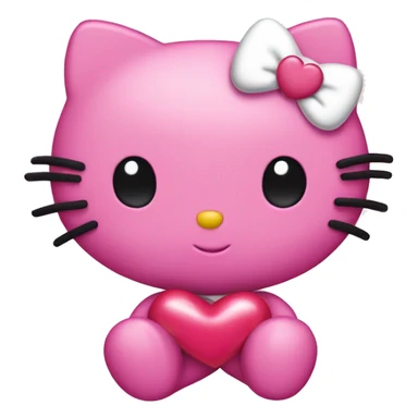 hellokitty pink heart sticker