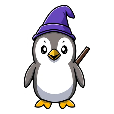 penguin wizard sticker