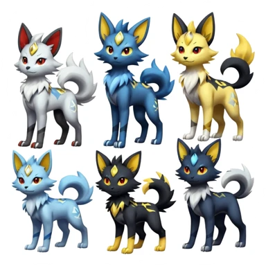 Solgaleo-Luxray-Torracat-Umbreon-Silvally-fusion (full body) sticker