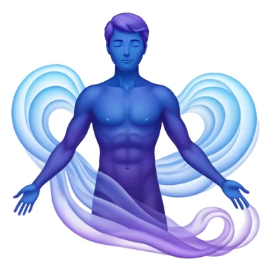 Male silhouette composed of ethereal flowing energy waves, abstract style aura forming the shape of a man, no facial features sticker