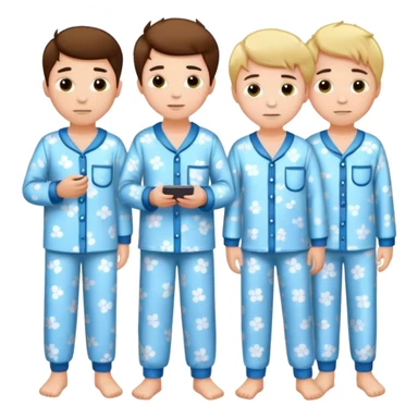 boys lounging in pajamas sticker