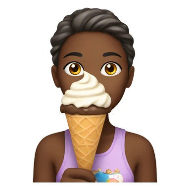 Girl eating ice cream sticker