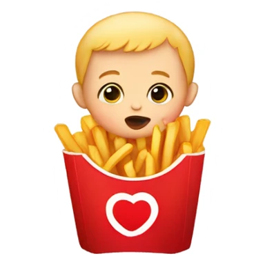 Baby eating French fries sticker