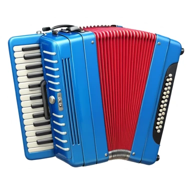 blue accordeon, 3D emoji style sticker