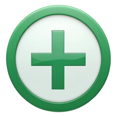 white plus sign inside a solid green circle sticker