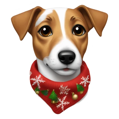 Jack Russell with cristmas scarf  sticker