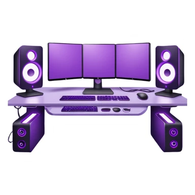 purple gaming setup with two monitors sticker