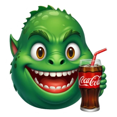 Mr piranha drinking coke sticker