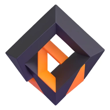 blue and white minimalist 3D geometric logo sticker