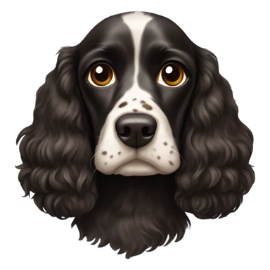 Black cocker spaniel with brown spots sticker