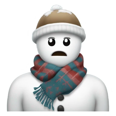 Snow man with scarf and hate  sticker