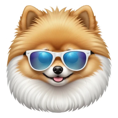 pomeranian with cool sunglasses sticker