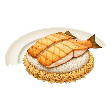 Rice and grouper fillet sticker