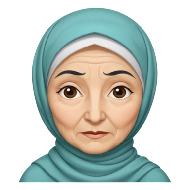 VERY OLD WHITE WOMAN HIJAB BLACK EYEBROWS sticker