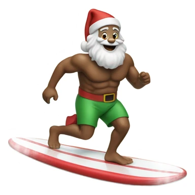 santa claus on a surfboard sticker