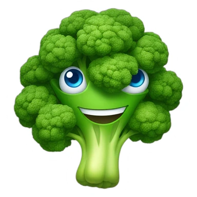 Happy broccolli with blue eyes sticker