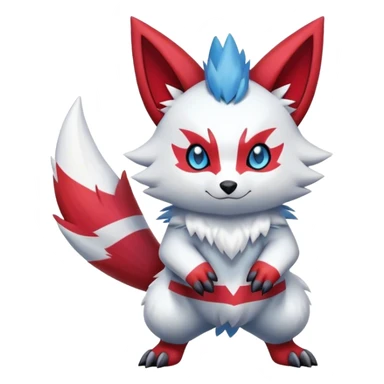 Epic Shiny Cool Cute Kawaii Zangoose-Zorua-Pokemon-fakemon-hybrid-animal Full Body  sticker