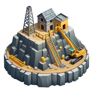 Isometric stone mining shaft sticker