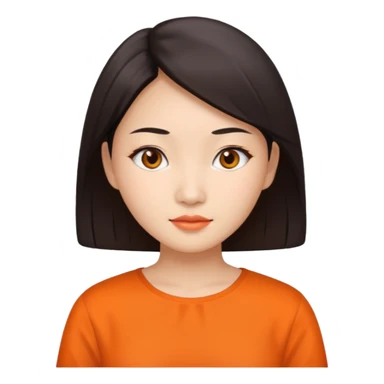 Asian woman with orange blouse sticker