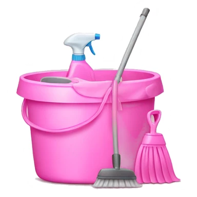 Pink cleaning producys sticker