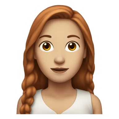 white woman with long, reddish brown hair sticker