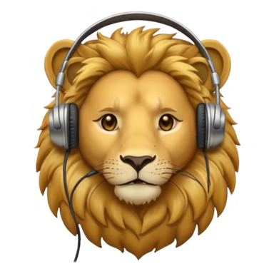 Lion with headphones sticker