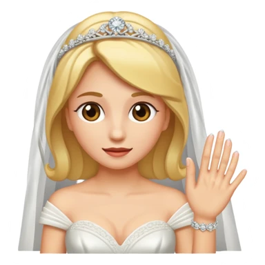 bride with wedding ring sticker