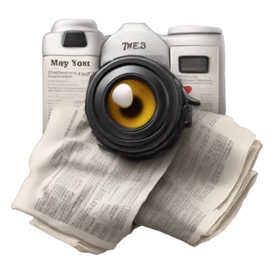 camera and newspaper sticker