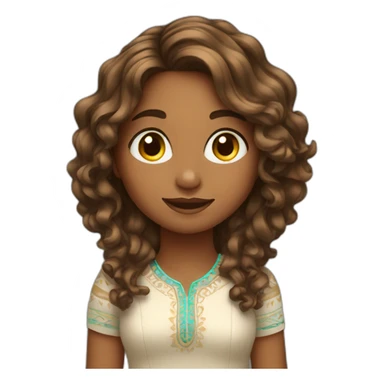 Indian girl with highlighted wavy hair sticker