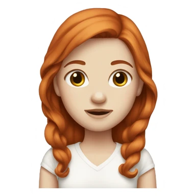 Pale girl with auburn hair sticker