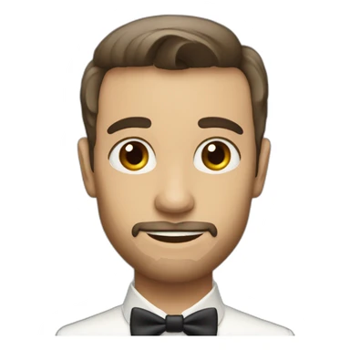 A skinny guy with a stubble in a wedding dress sticker