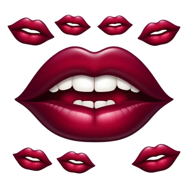 Burgundy vampire lips sticker