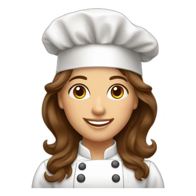 happy spanish woman chef long wavy brown hair hazel eyes sticker