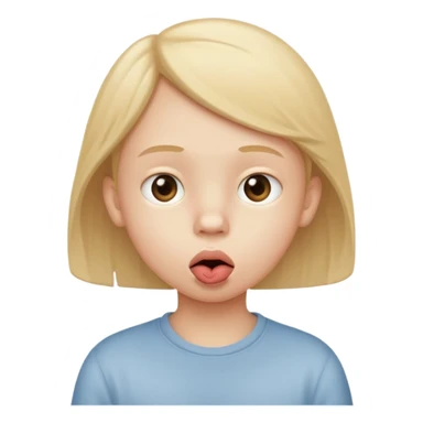 The white child is a stick at the lips, blowing sticker